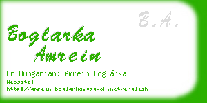 boglarka amrein business card
