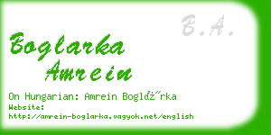 boglarka amrein business card